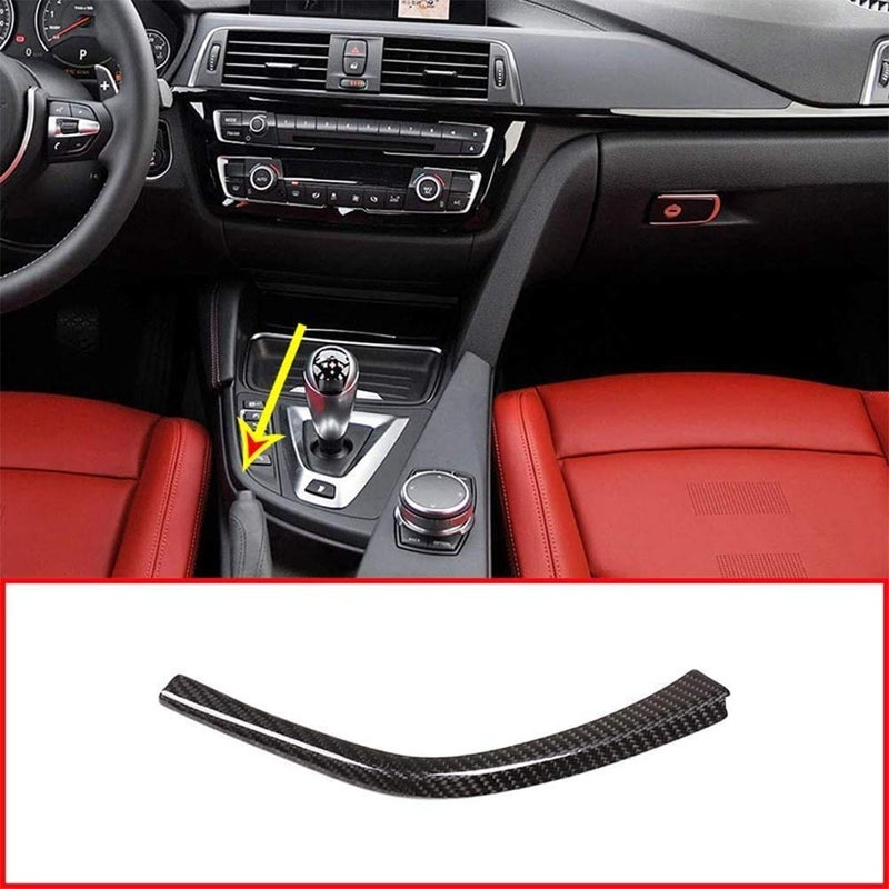 YIWANG Real Carbon Fiber Car Gear Shift L Shape Strips Trim for BMW F80 F82 F83 M3 M4 2014-2018 Left Hand Driving Accessories - Image 1